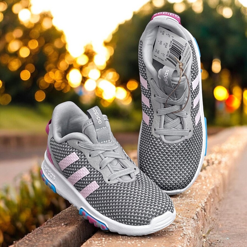 Adidas Racer TR 2.0 I Toddler Sneakers Girls Grey Pink GV7867 Size 10K Shoes New